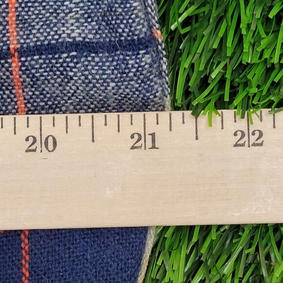 Vintage 90s Shadow Plaid Button Shirt Medium 21x29 Blue Yellow - Picture 10 of 11